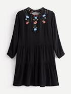 Romwe Cutout Detail Tiered Smock Dress