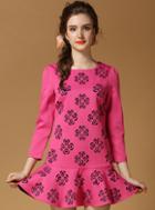 Romwe Floral Ruffle Slim Dress