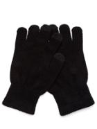 Romwe Black Knit Telefingers Gloves