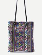 Romwe Multicolor Geometric Print Canvas Shoulder Bag