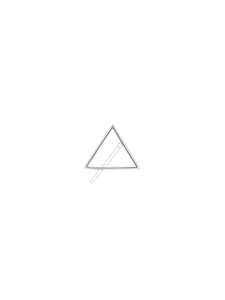 Romwe Silver Cutout Triangle Hair Barrette