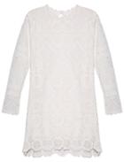 Romwe Hollow Embroidered Lace White Dress
