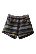 Romwe Colorful Striped Elastic Woolen Shorts