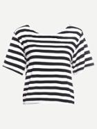 Romwe Contrast Striped Twisted Back Crop T-shirt
