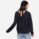 Romwe Cut Out Knot Neck Sweatshirt
