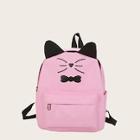 Romwe Bow Print Pocket Front Backpack