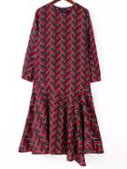 Romwe Geometric Print A-line Dress