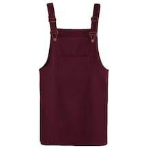 Romwe Front Pocket Corduroy Pinafore Dress