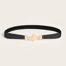 Romwe T-bar & Ring Buckle Elastic Belt
