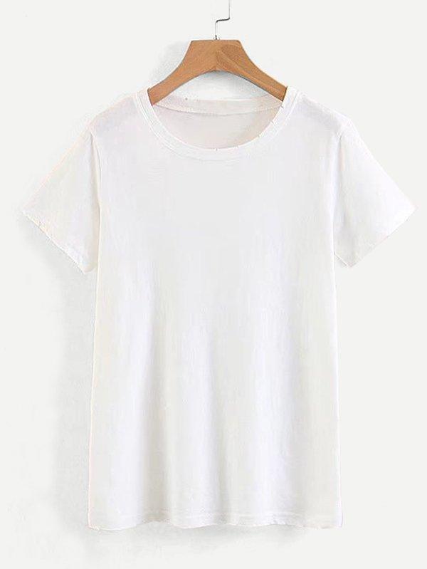 Romwe Solid Basic T-shirt