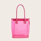 Romwe Plain Clear Double Hand Tote Bag