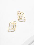 Romwe Open Human Figure Stud Earrings