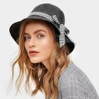 Romwe Houndstooth Band Cloche Hat