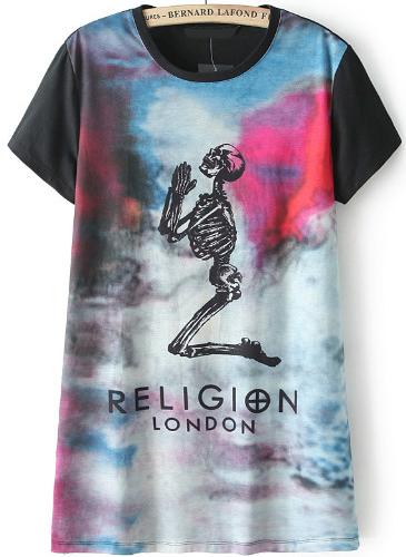 Romwe Round Neck Skull Print Dress