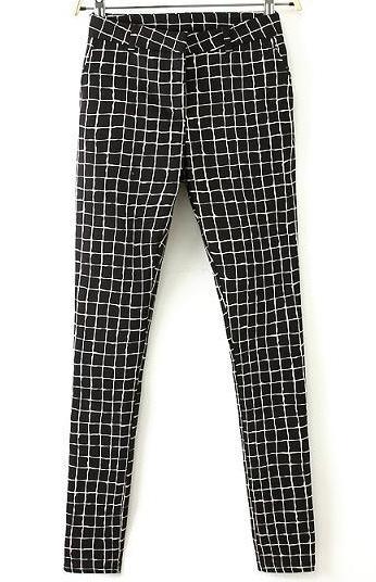 Romwe Check Print Pockets Pant