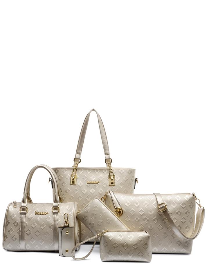 Romwe 6 Pcs Geo Pattern Bags Set