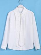 Romwe Shawl Collar Bead Blouse