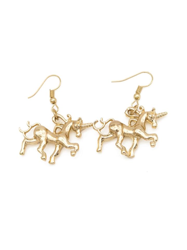 Romwe Unicorn Design Drop Earrings