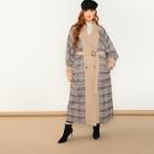 Romwe Plus Self Belted Plaid Longline Coat