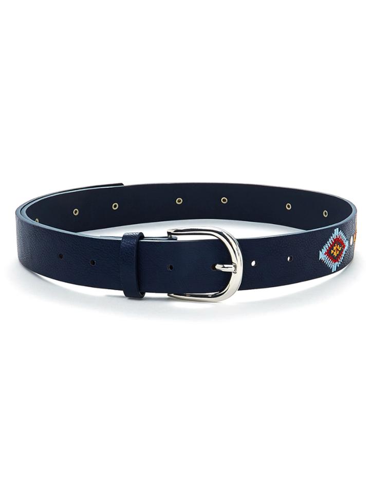Romwe Embroidered Detail Belt