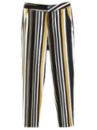 Romwe Multicolor Pockets Vertical Stripe Pants