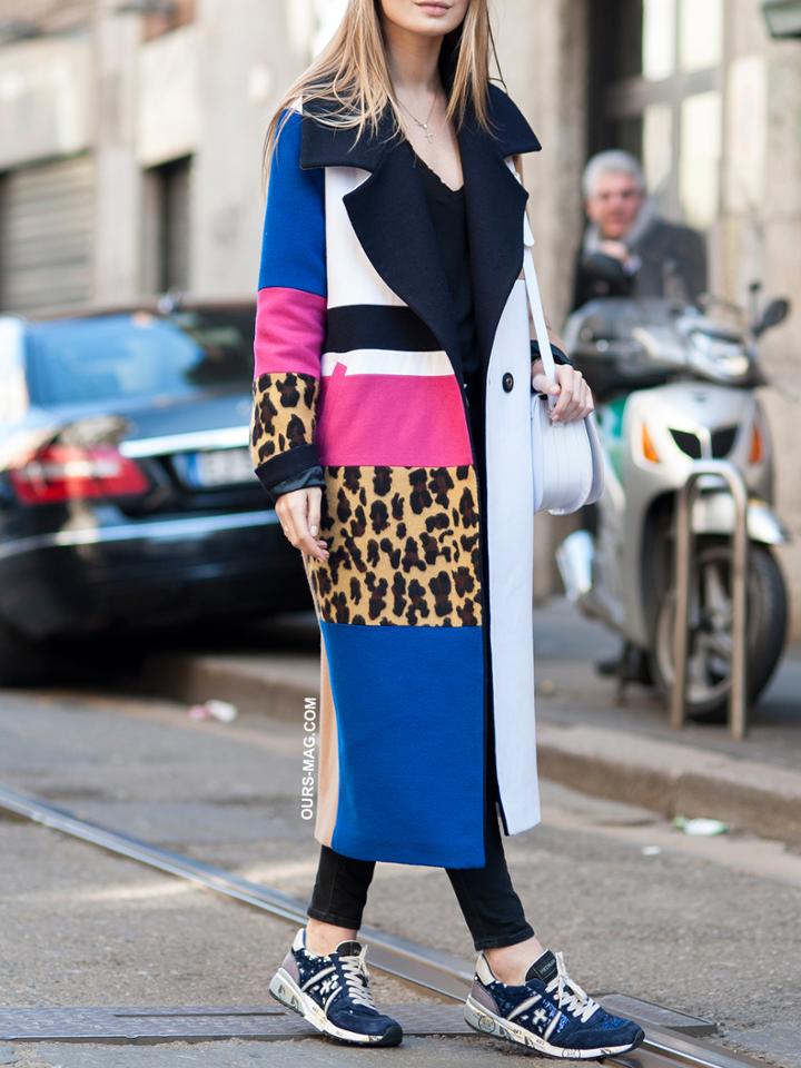 Romwe Multicolor Long Sleeve Lapel Leopard Coat