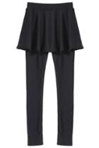 Romwe Flouncing Slim Black Skirt Legging