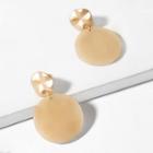 Romwe Textured Disc Round Drop Earrings