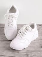 Romwe Faux Feather Lace Up Sneakers