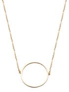 Romwe Gold Plated Hollow Circle Pendant Necklace