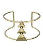 Romwe Gold Plated Simple Open Bangle