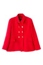 Romwe Faux Woolen Red Coat