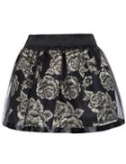 Romwe Floral Print Sheer Mesh Skirt