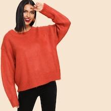 Romwe Drop Shoulder Boxy Jumper