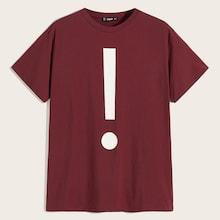 Romwe Guys Exclamation Mark Print Top