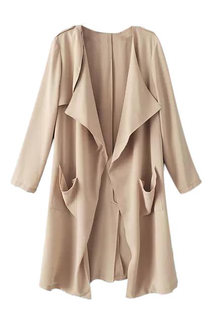 Romwe Open Front Sheer Cream Cardigan