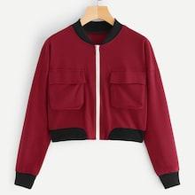 Romwe Pocket Side Zip Up Jacket