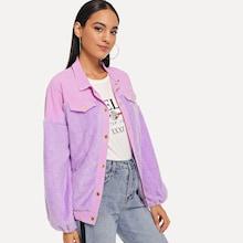 Romwe Pocket Decoration Plush Jacket