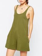 Romwe Scoop Neck Edge Pockets Jumpsuit