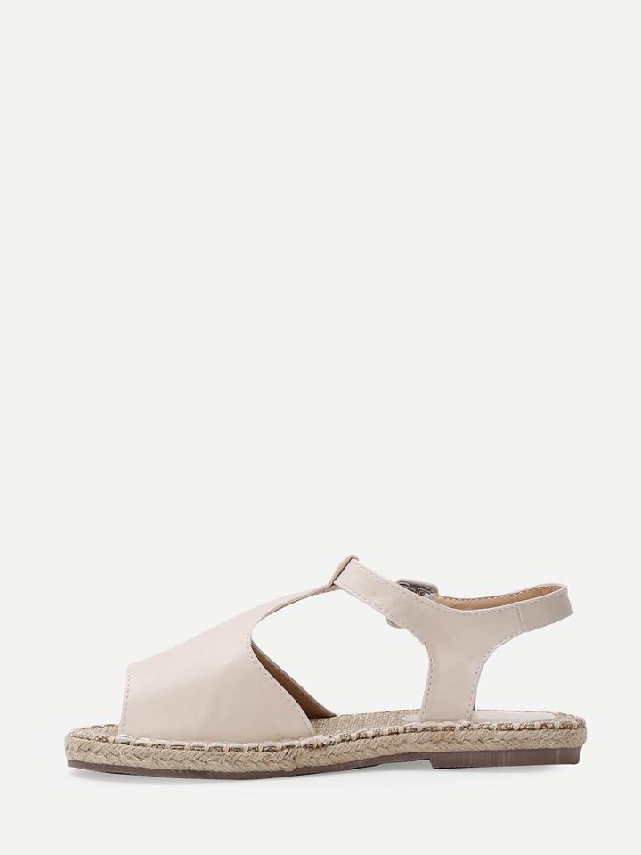 Romwe Apricot Faux Leather Block Mules Sandals