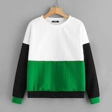 Romwe Cut-and-sew Textured Pullover