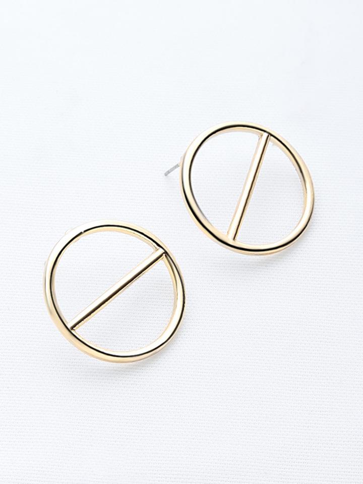 Romwe Ring Shaped Stud Earrings