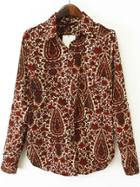 Romwe Retro Print Blouse