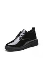 Romwe Lug Sole Patent Leather Oxfords