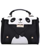 Romwe Twist Lock Large Panda Shoulder Bag