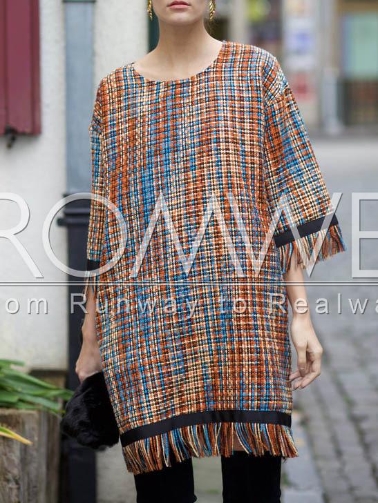 Romwe Multicolor Round Neck Fringe Dress
