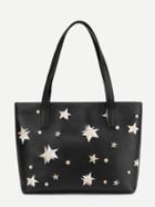 Romwe Star Design Pu Tote Bag