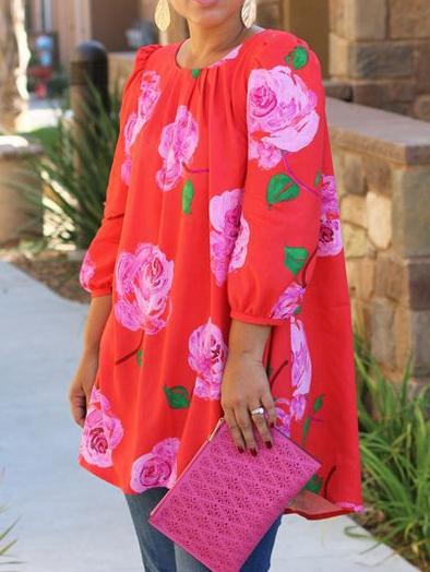 Romwe Florals Cut Out Chiffon Blouse