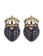 Romwe Rhinestone Crown Shape Stud Earrings