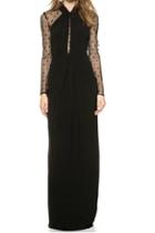 Romwe Mesh Split Black Maxi Dress